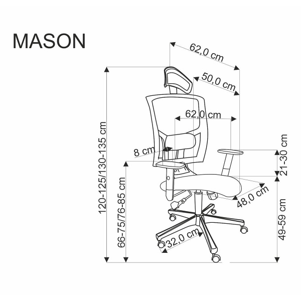 Fotel MASON gabinetowy czarny - Halmar