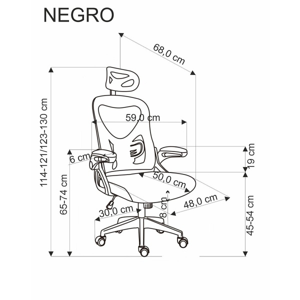 Fotel NEGRO gabinetowy czarny - Halmar