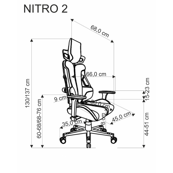 Fotel NITRO 2 gabinetowy tkanina, popielaty / czarny - Halmar