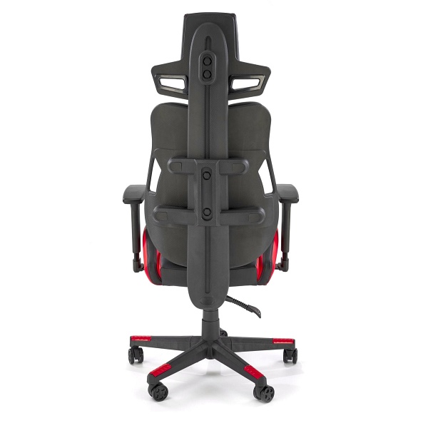 Fotel NITRO gabinetowy eco skóra / tkanina, czarny / czerwony - Halmar