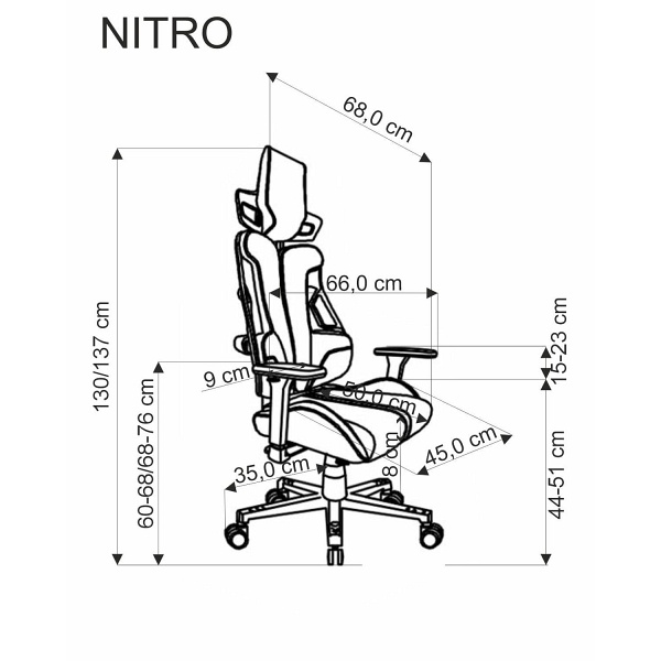 Fotel NITRO gabinetowy eco skóra / tkanina, czarny / czerwony - Halmar