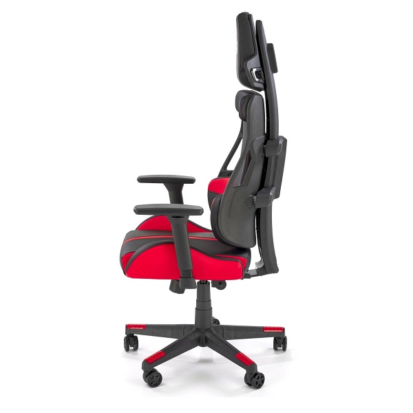 Fotel NITRO gabinetowy eco skóra / tkanina, czarny / czerwony - Halmar