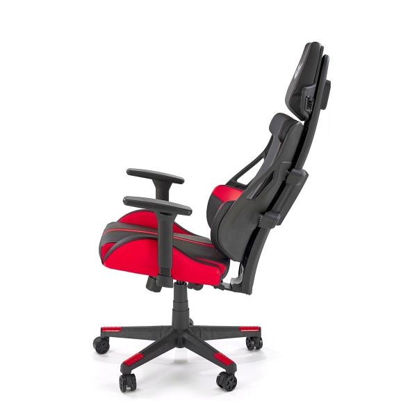 Fotel NITRO gabinetowy eco skóra / tkanina, czarny / czerwony - Halmar