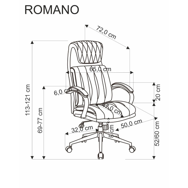 Fotel ROMANO gabinetowy czarny - Halmar