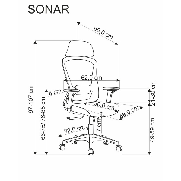 Fotel SONAR gabinetowy czarny - Halmar