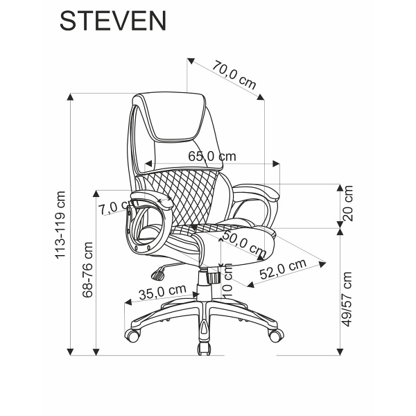Fotel STEVEN gabinetowy czarny / popielaty - Halmar