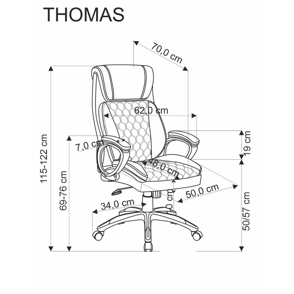 Fotel THOMAS gabinetowy czarny - Halmar