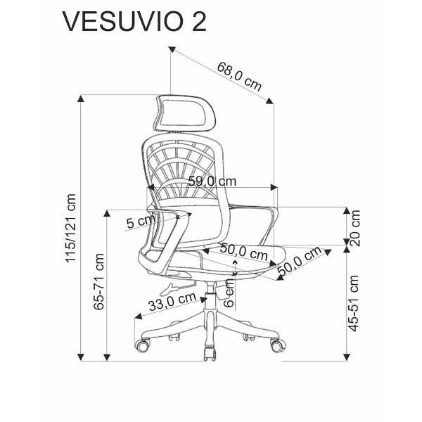 Fotel VESUVIO 2 gabinetowy popielaty / biały - Halmar