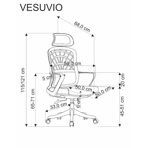 Fotel VESUVIO gabinetowy czarny - Halmar