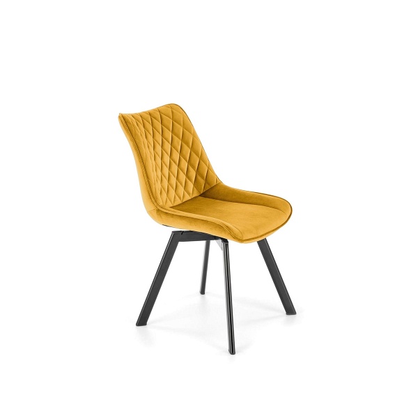 Krzesło K520 nogi - czarne, siedzisko - musztardowy - Halmar