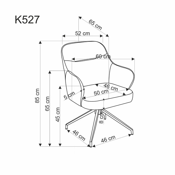Krzesło K527 popielaty / j. popiel - Halmar