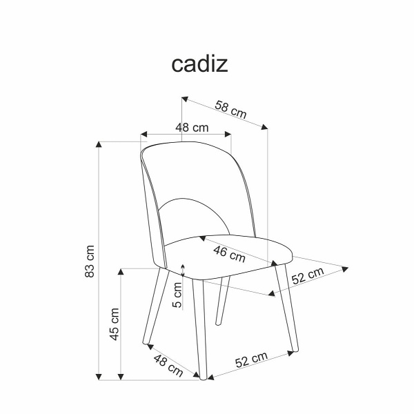 Krzesło CADIZ dąb naturalny / popiel - Halmar