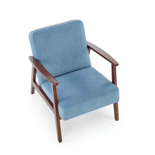 Fotel MILANO 1S - niebieski tap. Castel 74 - Halmar