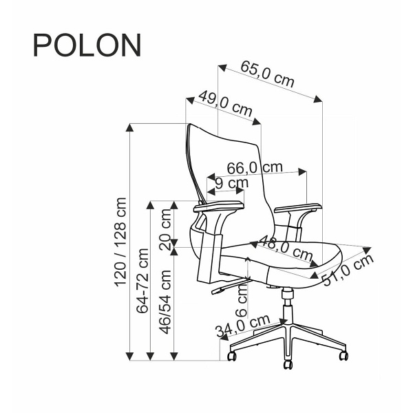 Fotel POLON obrotowy czarny - Halmar