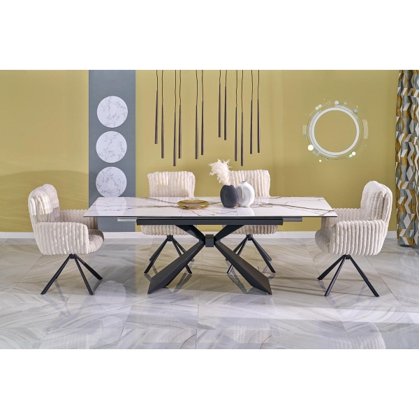 Stół LUCIANO rozkładany, blat: biały marmur - Halmar