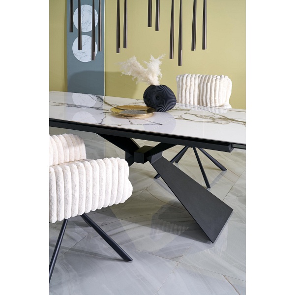 Stół LUCIANO rozkładany, blat: biały marmur - Halmar