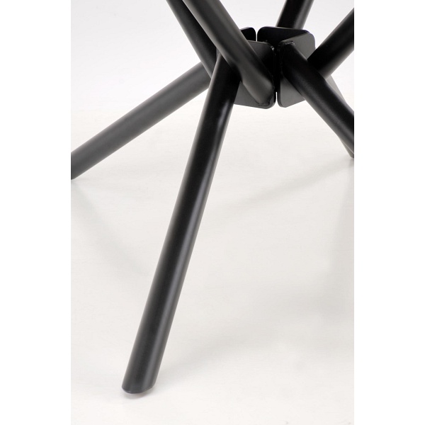 Stół VITORINO rozkładany, blat - biały marmur, nogi - czarny - Halmar