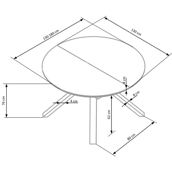 Stół VERTIGO rozkładany, blat - biały marmur, nogi - czarny - Halmar