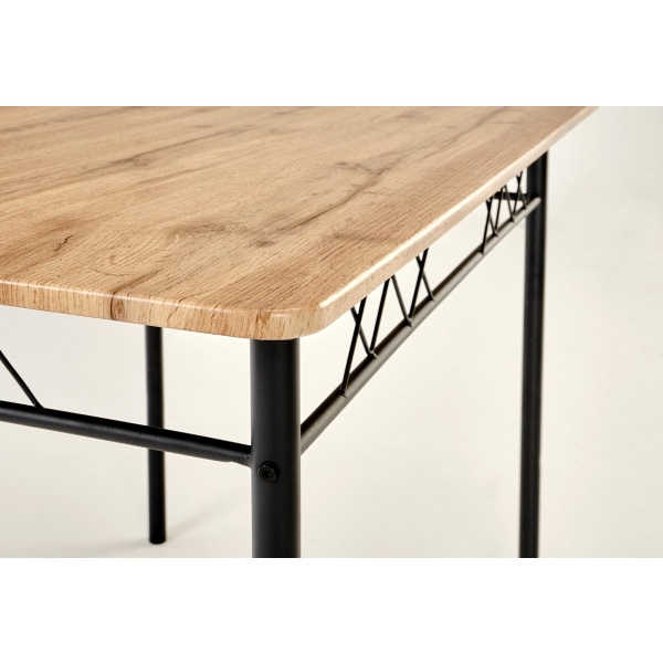 Stół FAUST 3 zestaw + 4 krzesła dąb naturalny / czarny - Halmar