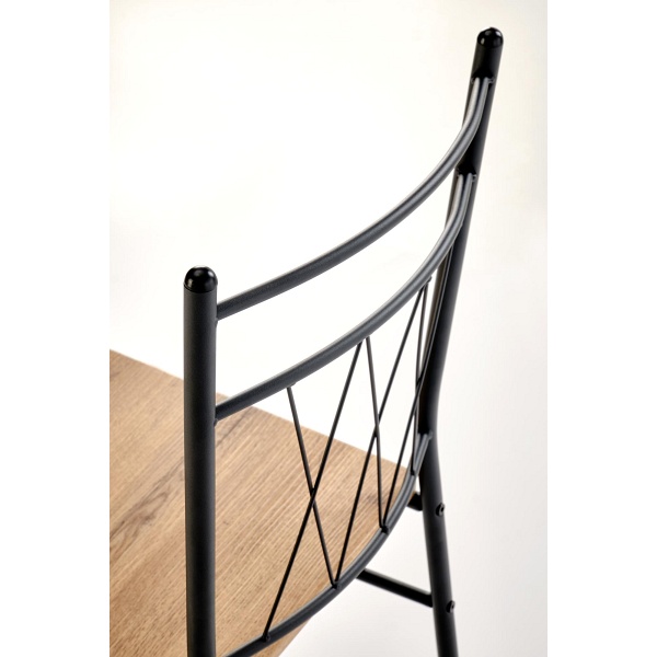 Stół FAUST 3 zestaw + 4 krzesła dąb naturalny / czarny - Halmar