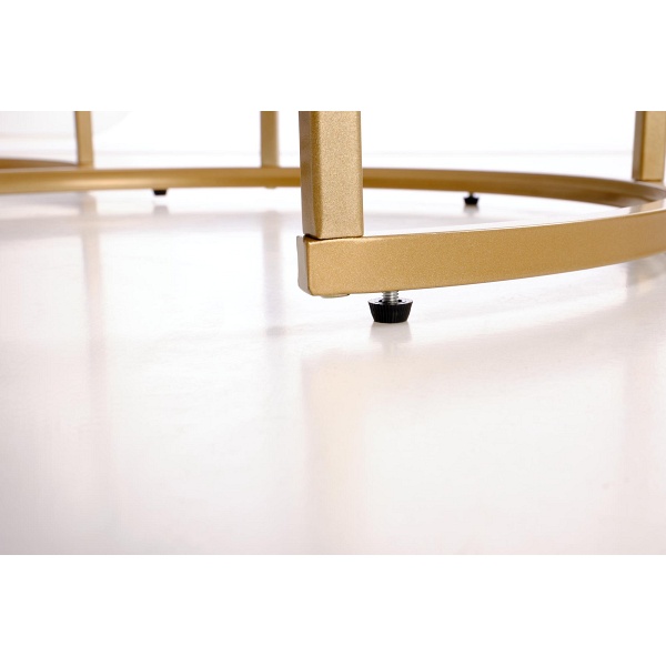 GILDA zestaw 3 ław, biały marmur / złoty - Halmar