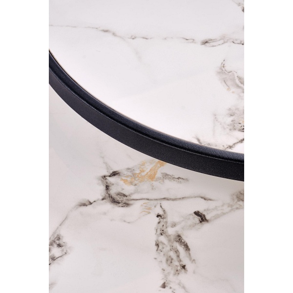 FATIMA zestaw 2 ław, biały marmur / czarny - Halmar