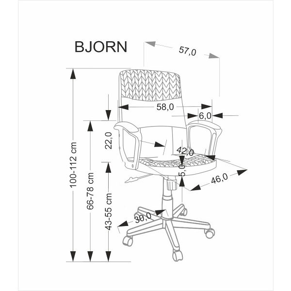 Fotel BJORN obrotowy czarno-popielaty - Halmar