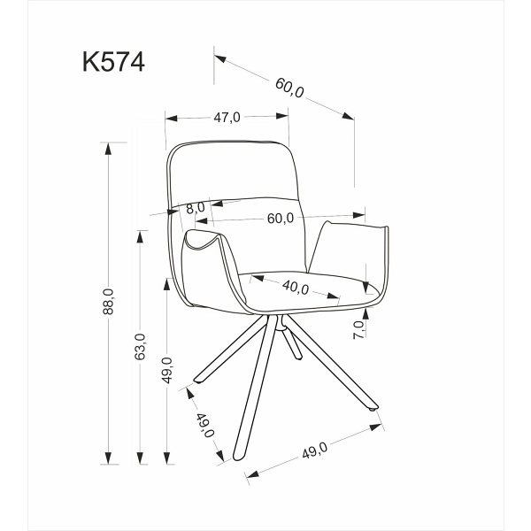Krzesło K574 popielaty - Halmar