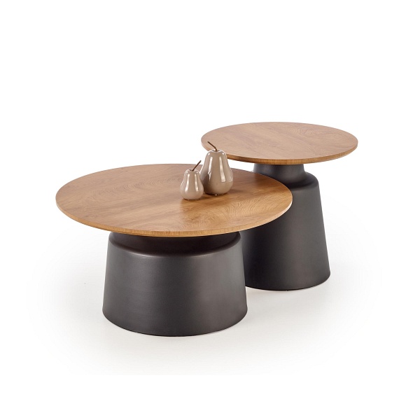 MALOMI zestaw 2 ław, naturalny/czarny - Halmar