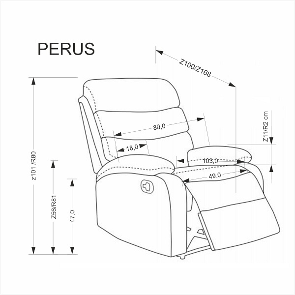 Fotel PERUS wypoczynkowy beżowy - Halmar