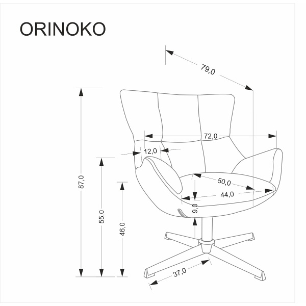 Fotel ORINOKO wypoczynkowy popielaty - Halmar