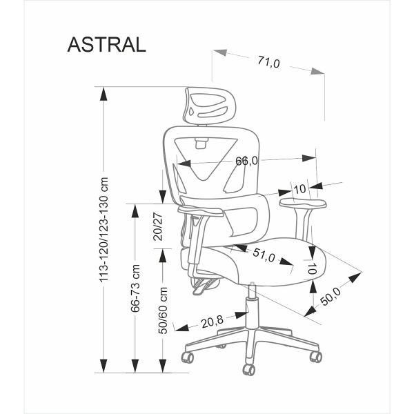 Fotel ASTRAL gabinetowy czarny - Halmar