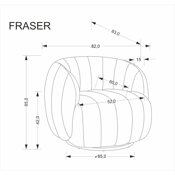 Fotel FRASER wypoczynkowy kremowy - Halmar