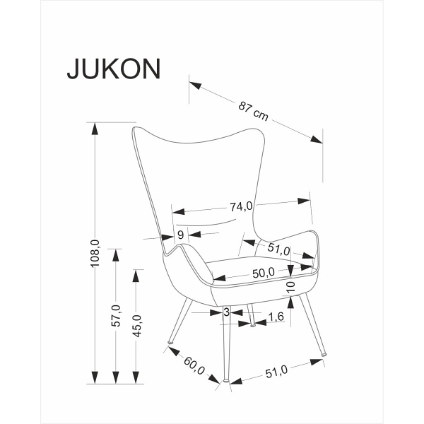 Fotel JUKON wypoczynkowy kremowy - Halmar