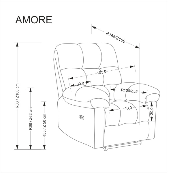 Fotel AMORE wypoczynkowy beżowy - Halmar