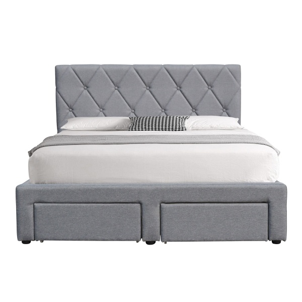 BETINA 140 łożko z szufladami popielaty - Halmar