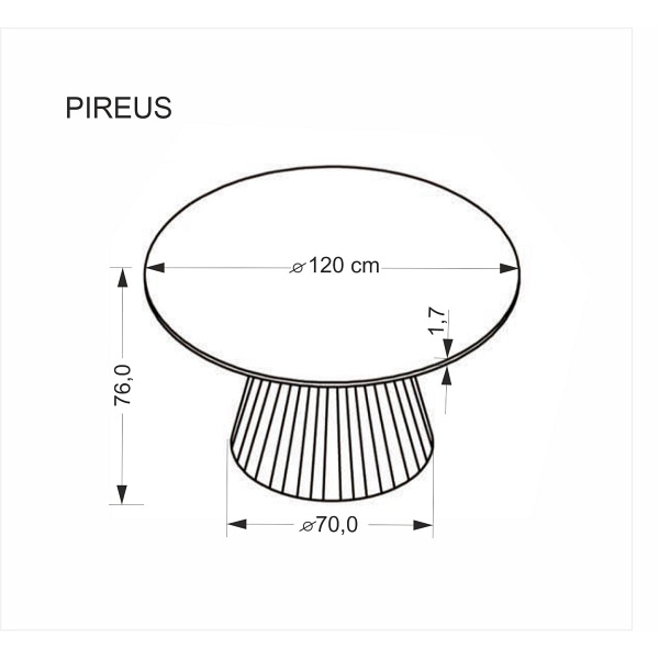 Stół PIREUS okrągły trawertyn / orzech - Halmar