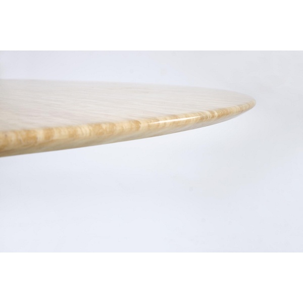 Stół PIREUS okrągły trawertyn / orzech - Halmar