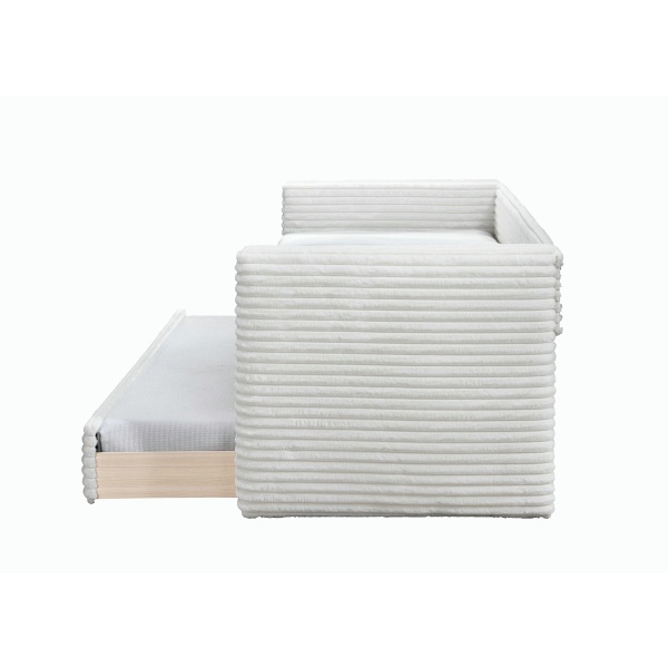 Łóżko ALABAMA z wysuwanym dolnym materacem, kremowy - Halmar