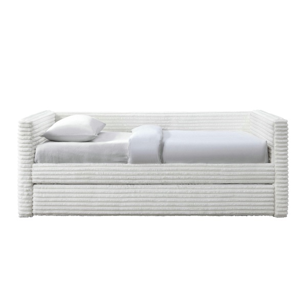 Łóżko ALABAMA z wysuwanym dolnym materacem, kremowy - Halmar