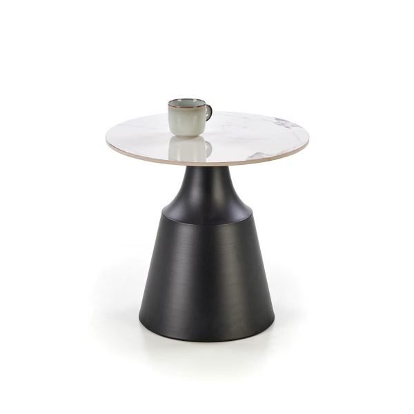 MAGNETA zestaw 2 ław, biały marmur / czarny - Halmar