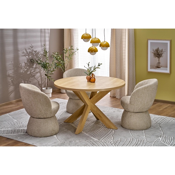 Stół MORUS okrągły naturalny - Halmar