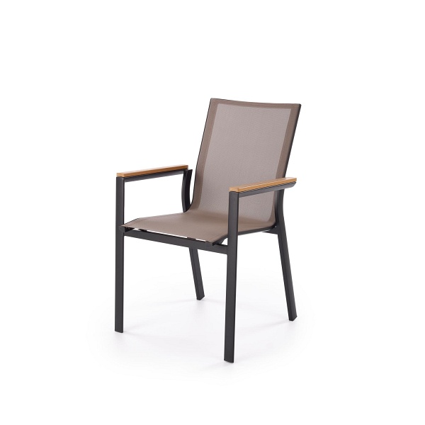 Krzesło FIERRO , czarny / popielaty / brązowy - Halmar