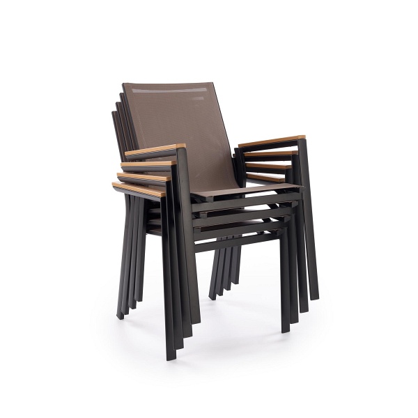 Krzesło FIERRO , czarny / popielaty / brązowy - Halmar