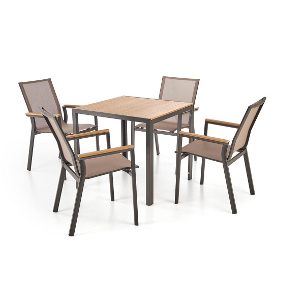 Krzesło FIERRO , czarny / popielaty / brązowy - Halmar