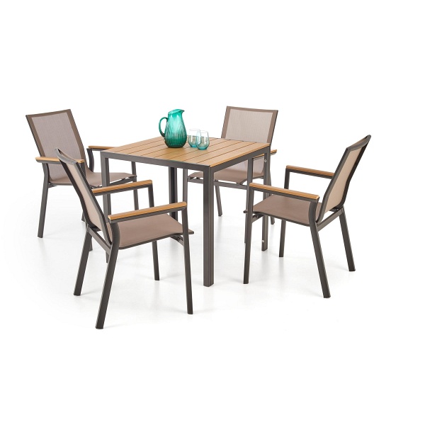 Krzesło FIERRO , czarny / popielaty / brązowy - Halmar