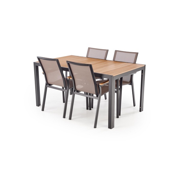 Krzesło FIERRO , czarny / popielaty / brązowy - Halmar