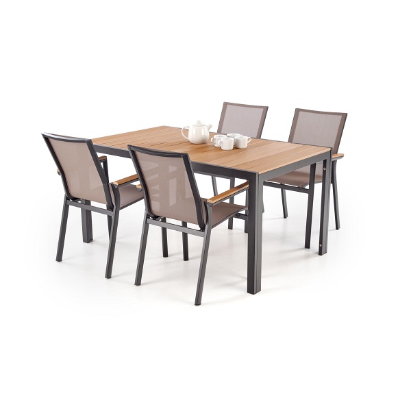 Krzesło FIERRO , czarny / popielaty / brązowy - Halmar