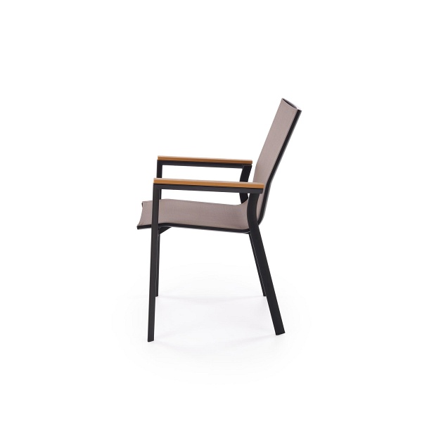 Krzesło FIERRO , czarny / popielaty / brązowy - Halmar