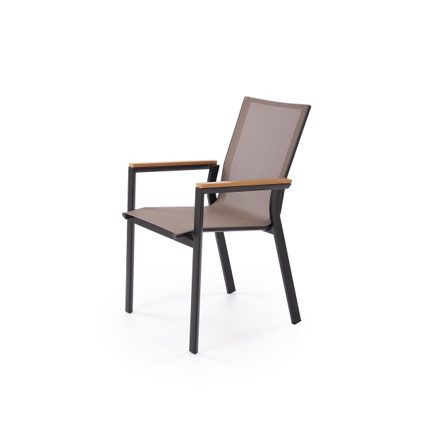 Krzesło FIERRO , czarny / popielaty / brązowy - Halmar